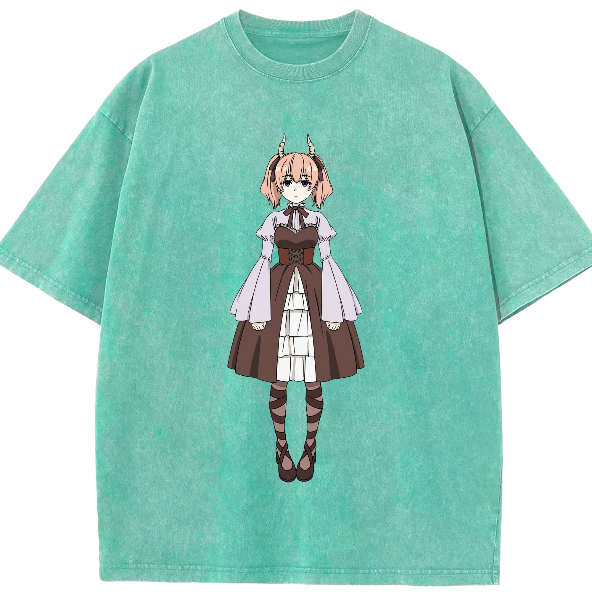 （画像用） 葬送のフリーレン Frieren 綿100% ヴィンテージ風 半袖Tシャツ（フロントプリント）